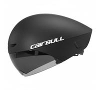harayaa Casco da Ciclismo con Design Aerodinamico Visiera Frontale Compatta Struttura Protettiva per Velocità Adatto Gara Sport, Nero Opaco, M/L 56-61cm