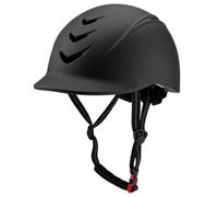 harayaa Casco Equestre Casco da Equitazione Protezione Testa Casco per Cavallo Casco da Cavaliere con Cinturino Regolabile E Prese d'Aria Calotta Dura PC, Nero, L 58-62CM