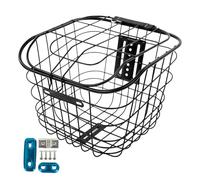 harayaa Cestino per Bici Cestino per Bicicletta Anteriore Posteriore con Coperchio Cestino per Mountain Bike di Grande capacità Cestino per Bici in Filo Metal, Nessuna Piastra Inferiore