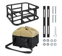 harayaa Cestino Posteriore per Bici in Metallo con Borsa Interna 34,4x30,5x15 Cm, Multifunzionale per Bici Pieghevoli, capacità 30 kg