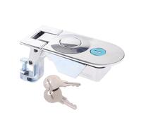 harayaa Chiusura a compressione in lega di zinco, montaggio a filo, accesso con una sola mano, facile installazione, versatile, resistente, con due chiavi, Argento