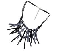 harayaa Collana con Perline in Legno Collana in Stile Collana con Bavaglino a Strati di Moda Collana Boho Collana Africana per Donna Femminile, Nero