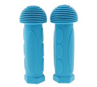 harayaa Coppia di Manopole Antiscivolo per Manubrio di Biciclette per Bambini, Terminali in Gomma a Forma di Adatti per Biciclette Senza Pedali, Tipo F Blu, 11 Centimetri