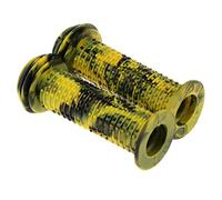 harayaa Coppia di Manopole Antiscivolo per Manubrio di Biciclette per Bambini, Terminali in Gomma a Forma di Adatti per Biciclette Senza Pedali, Tipo C- Giallo-Nero, 11 Centimetri