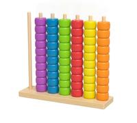 harayaa Cornice Contanumeri Bambini Abaco Giocattolo Didattico Legno Conta Perle Esercizi Conta Abbinamento Numeri Motricità Fine Interazione Manuale Adatto, Grande, 1KG