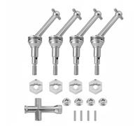 harayaa Cvd Drive Shaft Albero di Trasmissione CVD Semiassi Giunto Universale Assale in Metallo Materiale Ferro Temprato Lavorazione CNC Rotazione Stabile, SET, Argento-argento