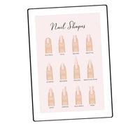 harayaa Display a forma di Tabellone per punta per unghie Decorativo Guida alla forma di fai-da-te Nail Salon Poster Wall Art Decor 11.8x15.7", B