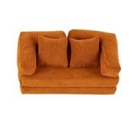 harayaa Divano in Miniatura per casa delle Bambole in 1:12, Modello di Divano a Due posti con Cuscino per la Disposizione delle Scene di Vita, Marrone