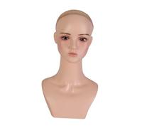 harayaa Espositore per parrucca con testa di manichino calva femminile, con trucco, espositore per testa femminile per cosmetologia per la realizzazione di