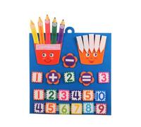 harayaa Felt Arithmetic Board Tavola Didattica Numeri Pannello Matematica Lavagna Feltro Gioco Educativo Interattivo con Mani Mobili Elementi Spostabili per, Color to 1, 30 32.3cm