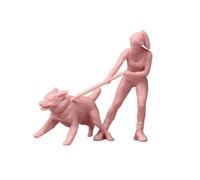 harayaa Figurina con Cane Versatili | Statico, Figurina in Resina, Realistiche, Figure di Persone, per Plastico Ferroviario, Modello Non Verniciato
