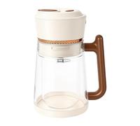 harayaa Frullatore Portatile Blender per Succhi Tazza Juicer Bicchiere Trasparente con Base Beige E Manico Laterale Funzione Compatta Facile Trasporto Adatto a Cucina Ufficio Gite 600ml
