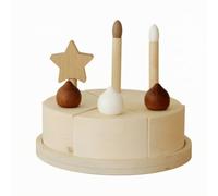 harayaa Giocattolo Educativo Resistente Torta di Compleanno Giocattolo in Legno Durevole per Panetteria Finta, Singolo Strato