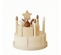 harayaa Giocattolo Educativo Resistente Torta di Compleanno Giocattolo in Legno Durevole per Panetteria Finta, Doppio Strato
