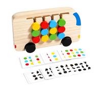 harayaa Gioco a Forma di Autobus in Legno con Maniglia Educativo Gioco di Logica con Pezzi Mobili e Carte attività Superfici Levigate per Giovani Studenti