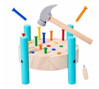 harayaa Gioco con Pioli Colorati e Martello Interattivo Gioco Pedagogico in Legno Senza Schermo Giocattolo per Bambini da 3 a 6 Anni, Scuola Dell'infanzia