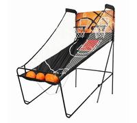 harayaa Gioco di Basket da Interno Arcade Pieghevole con Canestro Classico E Segnapunti Elettronico Telaio in Tubi d'Acciaio Giocatori con 5 Mini Palloni
