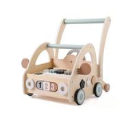 harayaa Girello per Bambini Carrello Deambulatore Camminatore Spingibile in Legno con Selettore Forme Volante Blocchi Contatori Portaoggetti Adatto a Apprendimento Precoce E Gioco Domestico