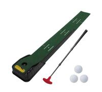 harayaa Golf Putting Tappetino Putt Accessorio Training Interno Materiale Flanella Plastica Ritorno Integrato Marcature Base Robusta Antiscivolo Adatto a, Giallo Con Putter E 3 Palline