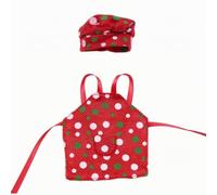 harayaa Grembiule da Chef per Bambola in Miniatura con Cappello da Cuoco Accessorio per Bambole Set Completo con Lacci Laterali Lungi per Scene di Adatto per, Rosso