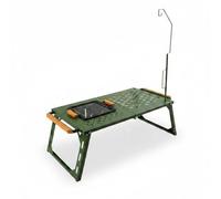 harayaa Grill Pieghevole da Esterno Tavolo da Campeggio Barbecue Piastra Piano Intercambiabile in Lega di Acciaio al Carbonio Struttura Rialzata Adatto a, Grande, Verde