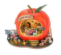 harayaa Industrial Town Diorama Miniatura Casa Artigianale Kit Fai da Te Modello Scena Negozio Esterni Personaggio Integrato Base Espositiva Robusta Adatto, Frutteto Di Mele Del Coniglio