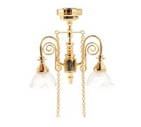 harayaa Lampada a Sospensione 1/12, Lampada a Sospensione in Miniatura, Collezioni retrò, Mini Lampade da Soffitto, Ornamenti per Giardino delle Fate, Oro