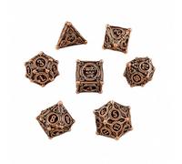 harayaa Metallico Poliedrico con Cornice in Rilievo E Numeri Chiaramente Visibili per Giochi di Ruolo E Strategici da Tavolo Adatti a Sessioni Epiche con Amici E Gruppi di Gioco , Rame Antico