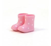 harayaa Mini Stivaletti per Bambole Scarpe per Bambole Stivaletti per Case Delle Bambole Calzature per Bambole con Motivo E Infilata Rapida in Silicone , 粉色波点