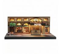 harayaa Miniatura Edificio Diorama Modello Scena Collezionabile Esposizione con Dettagli Realistici E Base Rettangolare in Fibra di Legno E Acrilico Adatto per Decorazione