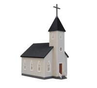 harayaa Miniature Architettura di Modello Edificio Chiesa Diorama Scena Plastica PETG Rifinito Preassemblato con Dettagli Realistici Tetto a Scandole, 1 87