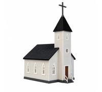 harayaa Miniature Architettura di Modello Edificio Chiesa Diorama Scena Plastica PETG Rifinito Preassemblato con Dettagli Realistici Tetto a Scandole, 1 64