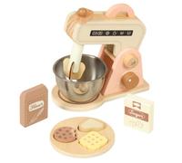 harayaa Mixer da Gioco in Legno per Bambini Impastatrice Frullatore Planetaria Set con Ciotola in Acciaio E Biscotti Finti Superiore E Manovella Laterale Adatto a Gioco Creativo Asilo Regali Feste