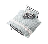 harayaa Mobili per casa delle Bambole, Letto, Accessori per casa delle Bambole, Decorazioni per Micro paesaggi, Giocattolo per Giochi di Ruolo 1:12, Plaid Blu
