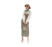 harayaa Modellino di 1:18 con Abito Lungo, Mini Figura in Piedi con Capelli Corti, Miniatura per Plastico Ferroviario in Micro Paesaggio, TAV