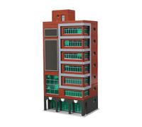 harayaa Modello di Edificio Urbano in Miniatura, Modello di Scena in N 1/150, Fai da Te, Assemblaggio, Ornamento Realistico del Centro Città per La, Rosso