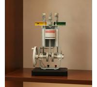 harayaa Motore Modello Motore a Scoppio Monocilindro Modello Didattico Meccanico con Volano Grande Rotazione Stabile Osservazione Pistone Adatta per Laboratori Scolastici Aule Studio Domestico 30cm
