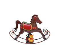 harayaa Ornamento a Curva in Metallo per Mensola E Giardino con Sella E Coda Dipinti a Mano E Dettagli Regalo Decorativi, Scuro
