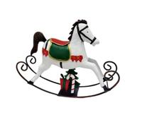 harayaa Ornamento a Curva in Metallo per Mensola E Giardino con Sella E Coda Dipinti a Mano E Dettagli Regalo Decorativi, Bianco