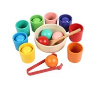 harayaa Palline arcobaleno in bicchieri: gioco sensoriale per allenare il pensiero logico, gioco di abbinamento per bambini, di smistamento di palline