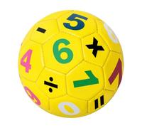 harayaa Pallone da Calcio Gonfiabile in PVC 2 Educativo Pallone con Numeri e Simboli Aritmetici Facile da Gonfiare per attività Prescolastiche, Giallo