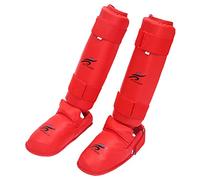 harayaa Parastinchi E Protezioni per Le Tibie per Kickboxing, Allenamento MMA E Cuscinetti da Allenamento, Protezioni per Le Gambe per Arti Marziali, Sparring, Link Rosso S