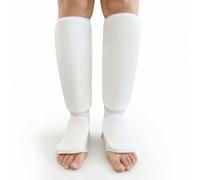 harayaa Paratibia da Arti Marziali Parastinchi a Manicotto Protezioni Tibia Collo Del Piede Imbottite con Tessuto a Maglia Elastico Adatti per Muay Thai, Array, Bianco, XS