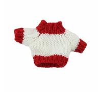 harayaa Pendant Ornamento Bambola Accessorio Mini Vestito Maglione Giocattolo Soffice Confezione Lavorato a Maglia Adatto per Scena Domestica Hobbismo Collezione Creativa, Rosso+Bianco