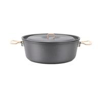 harayaa Pentolino Portatile da Trekking con Coperchio per Riscaldare Minestre Cuocere Verdure Bollire Acqua con Impugnatura Richiudibile Base Robusta atto per