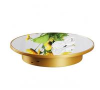 harayaa Piattaforma Girevole Elettrica Rotante Turntable Espositore Specchiato Base Rotante per Scatti Consistenti Piano a Specchio Finitura Liscia Capacità 5, Oro Specchio, 2668-25cm