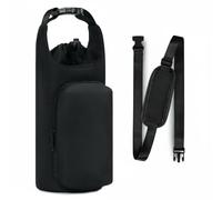 harayaa Portaborraccia Termico con Rivestimento Protettivo Supporto per Bottiglia d'Acqua Tracolla Confortevole Tasca Multiuso con Gancio Portachiavi, Black