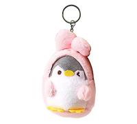 harayaa Portachiavi in Peluche a Forma di Pinguino, Portachiavi per Auto, Accessorio per Borsa da Donna, Ciondolo per Borsetta da Auto, Orecchio Lungo Rosa
