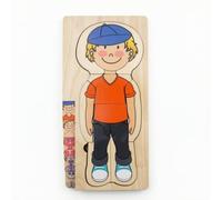 harayaa Puzzle Corpo Umano per Bambini con Struttura a Strati da Scoprire Scheletro Muscoli Pelle in Legno Naturale per Uso Scolastico, Puzzle Corpo Umano Ragazzo