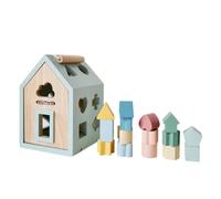 harayaa Puzzle Geometrico per Bambini Casa Impilabile Selezionatore di Forme Gioco Didattico Blocchi Geometrici in Legno Maniglia per il Trasporto Sviluppo